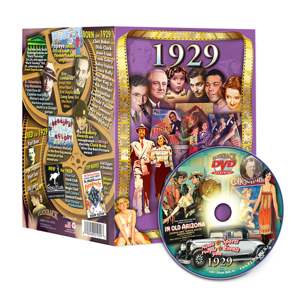 1929 Flickback DVD Video Greeting Card: Birthday or Anniversary Gift