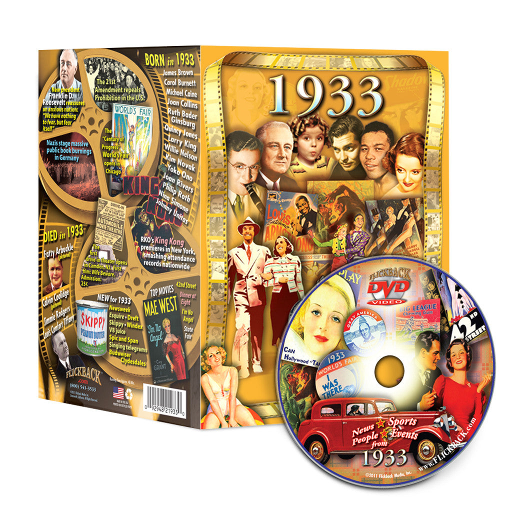 1933 Flickback DVD Video Greeting Card: Birthday or Anniversary Gift