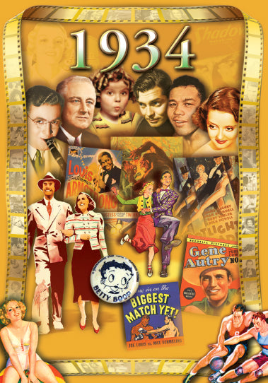 1934 Flickback DVD Video Greeting Card: Birthday or Anniversary