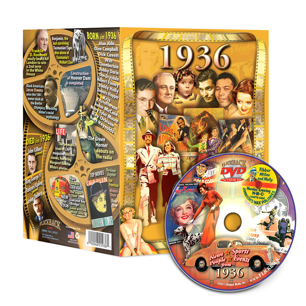 1936 Flickback DVD Video Greeting Card: Birthday or Anniversary Gift