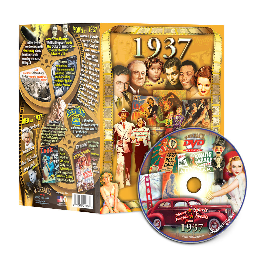 1937 Flickback DVD Video Greeting Card: Birthday or Anniversary Gift