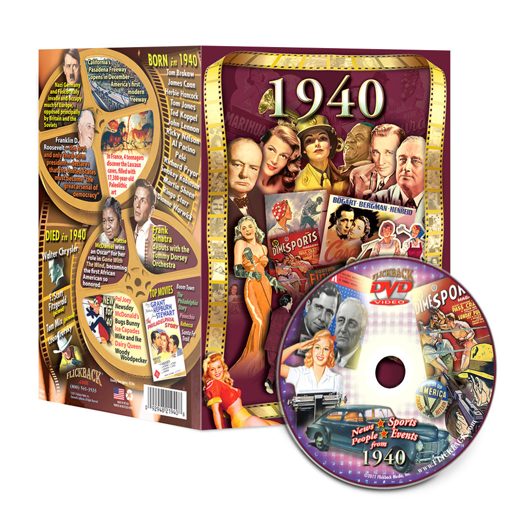 1940 Flickback DVD Video Greeting Card: Birthday or Anniversary Gift