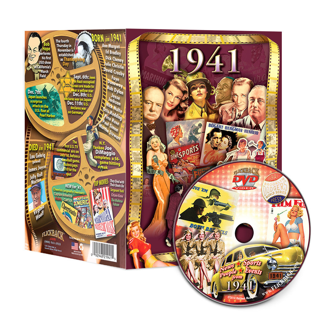 1941 Flickback DVD Video Greeting Card: 80th Birthday or Anniversary Gift