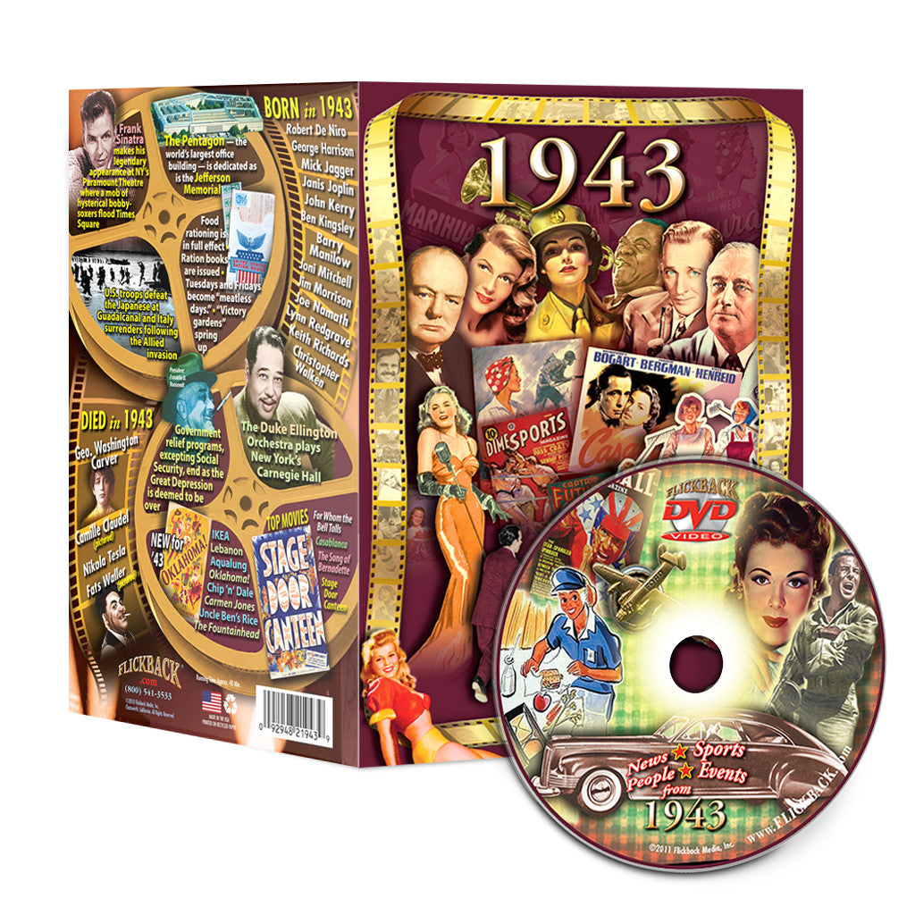 1943 Flickback DVD Video Greeting Card: Birthday or Anniversary Gift