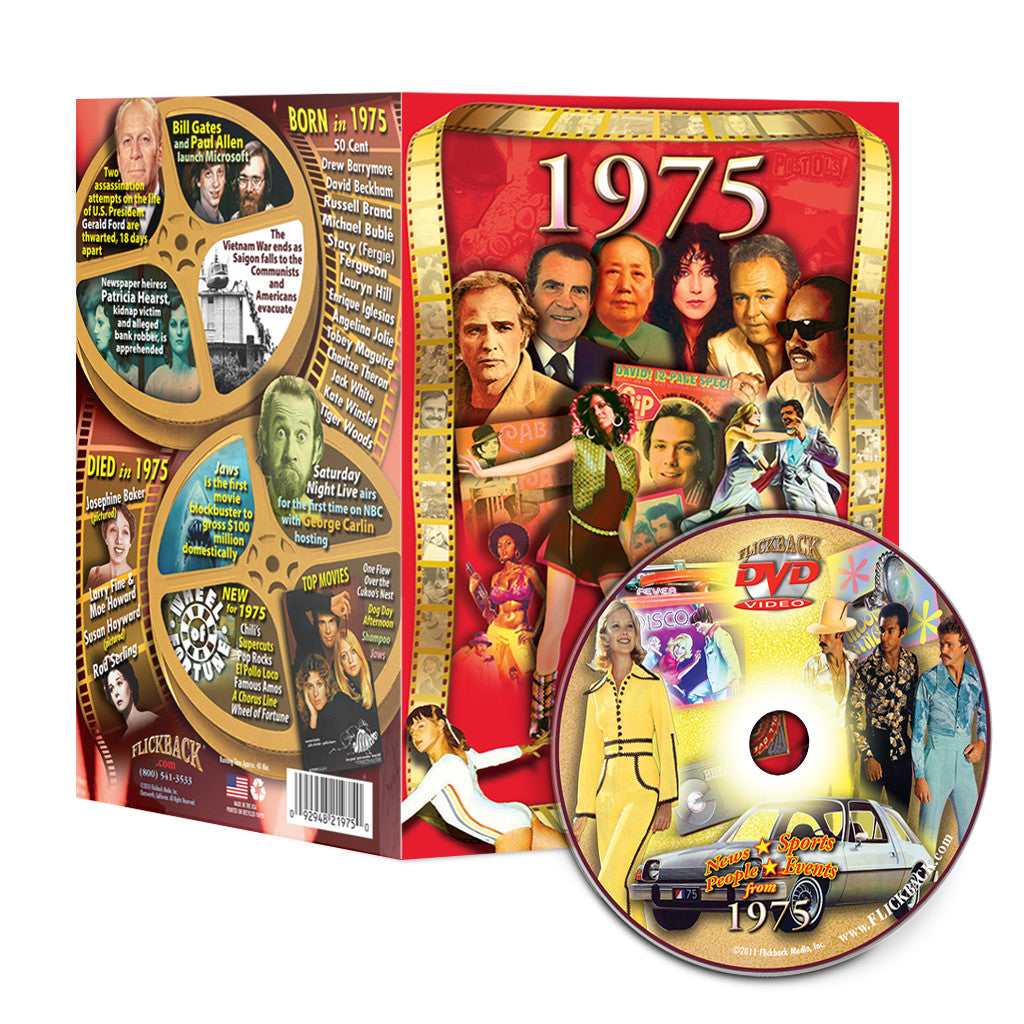 1975 Flickback DVD Video Greeting Card: 50th Birthday or Anniversary Gift
