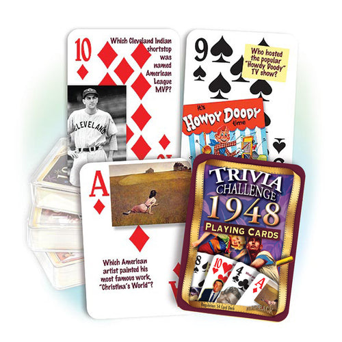 1948 Trivia Challenge Playing Cards: Happy Birthday or Anniversary Gift