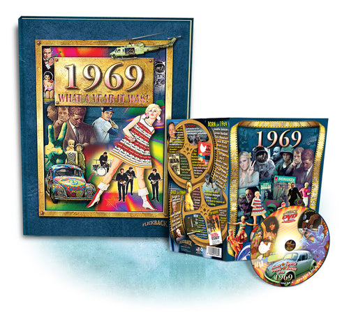 1969 What A Year It Was! Hard Cover Coffee Table Book & 1969 DVD Combo, Birthday or Anniversary