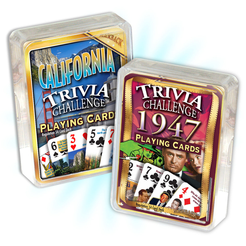 1947 Birthday Trivia Combo: 1947 Trivia Playing Cards & California Trivia Playing Cards