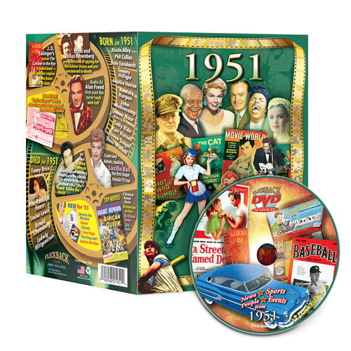 1951 Flickback DVD Video Greeting Card: 70th Birthday or Anniversary Gift