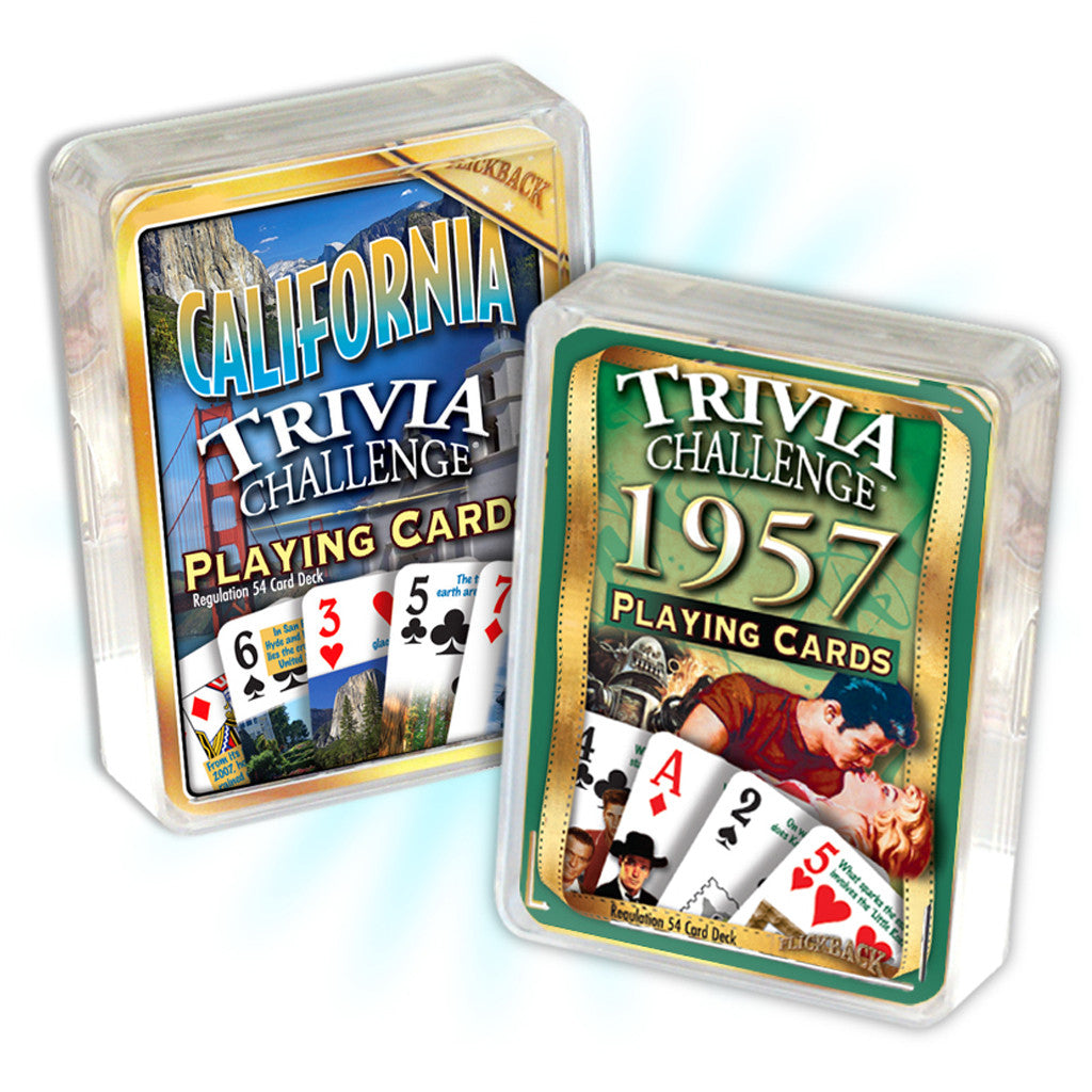 1957 Birthday Trivia Combo: 1957 Trivia Playing Cards & California Trivia Playing Cards