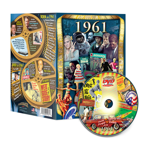 1961 Flickback DVD Video Greeting Card: 60th Birthday or Anniversary Gift