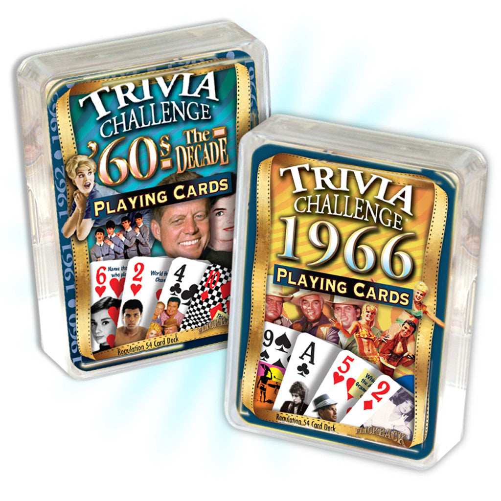 1966 Birthday Combo: 1966 Trivia Playing Cards & 1960s Decade Trivia Playing Cards