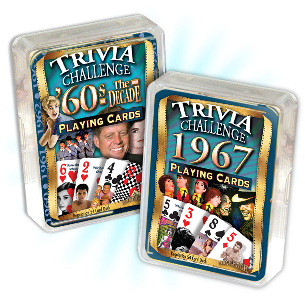 1967 Birthday Combo: 1967 Trivia Playing Cards & 1960's Decade Trivia Playing Cards