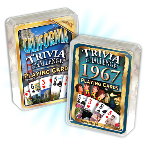 1967 Birthday Trivia Combo: 1967 Trivia Playing Cards & California Trivia Playing Cards