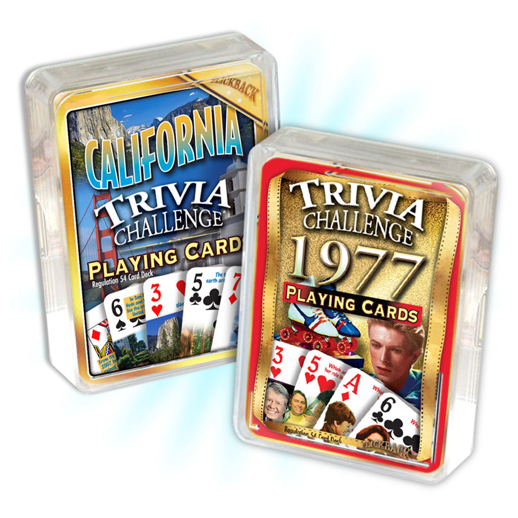1977 Birthday Trivia Combo: 1977 Trivia Playing Cards & California Trivia Playing Cards