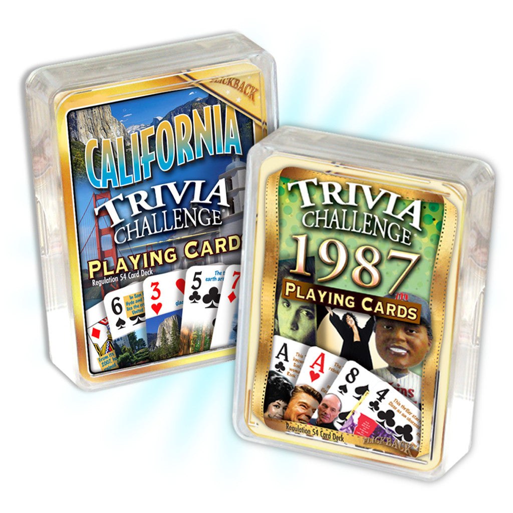 1987 Birthday Trivia Combo: 1987 Trivia Playing Cards & California Trivia Playing Cards