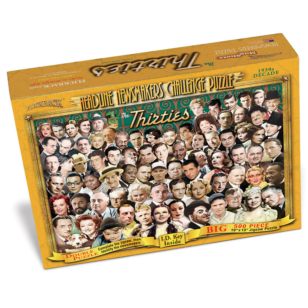 1930s Decade Flickback Newsmakers Puzzle