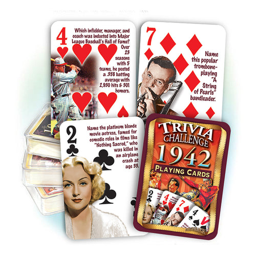 1942 Trivia Challenge Playing Cards: Great Birthday or Anniversary Gift