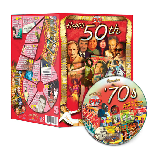 Happy 50th Birthday, Anniversary or Reunion DVD Greeting Card: A Flickback Decade DVD