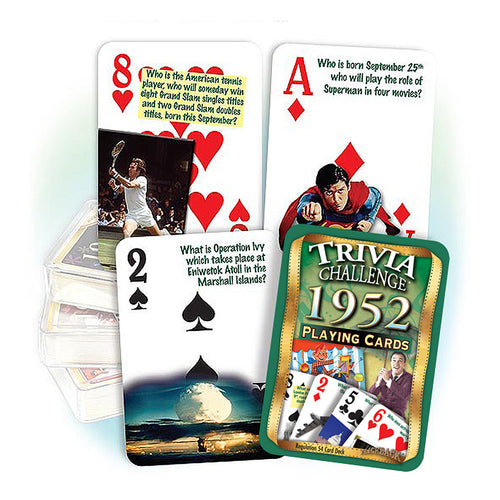 1952 Trivia Challenge Playing Cards: Birthday or Anniversary Gift