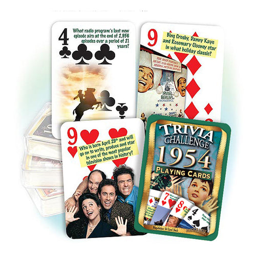 1954 Trivia Challenge Playing Cards: Birthday or Anniversary Gift