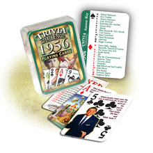 1956 Trivia Challenge Playing Cards: 65th Birthday or Anniversary Gift