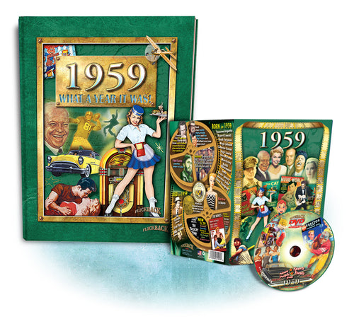 1959 What A Year It Was! Coffee Table Book & 1959 DVD Combo, Birthday or Anniversary