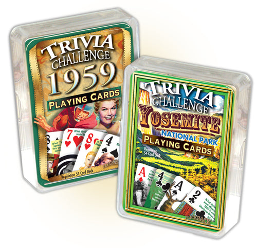 1959 Trivia Challenge Playing Cards & Yosemite Trivia Playing Cards Combo, Birthday or Anniversary