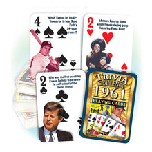 1961 Trivia Challenge Playing Cards: 60th Birthday or Anniversary Gift