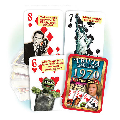 1970 Trivia Challenge Playing Cards: Birthday or Anniversary Gift