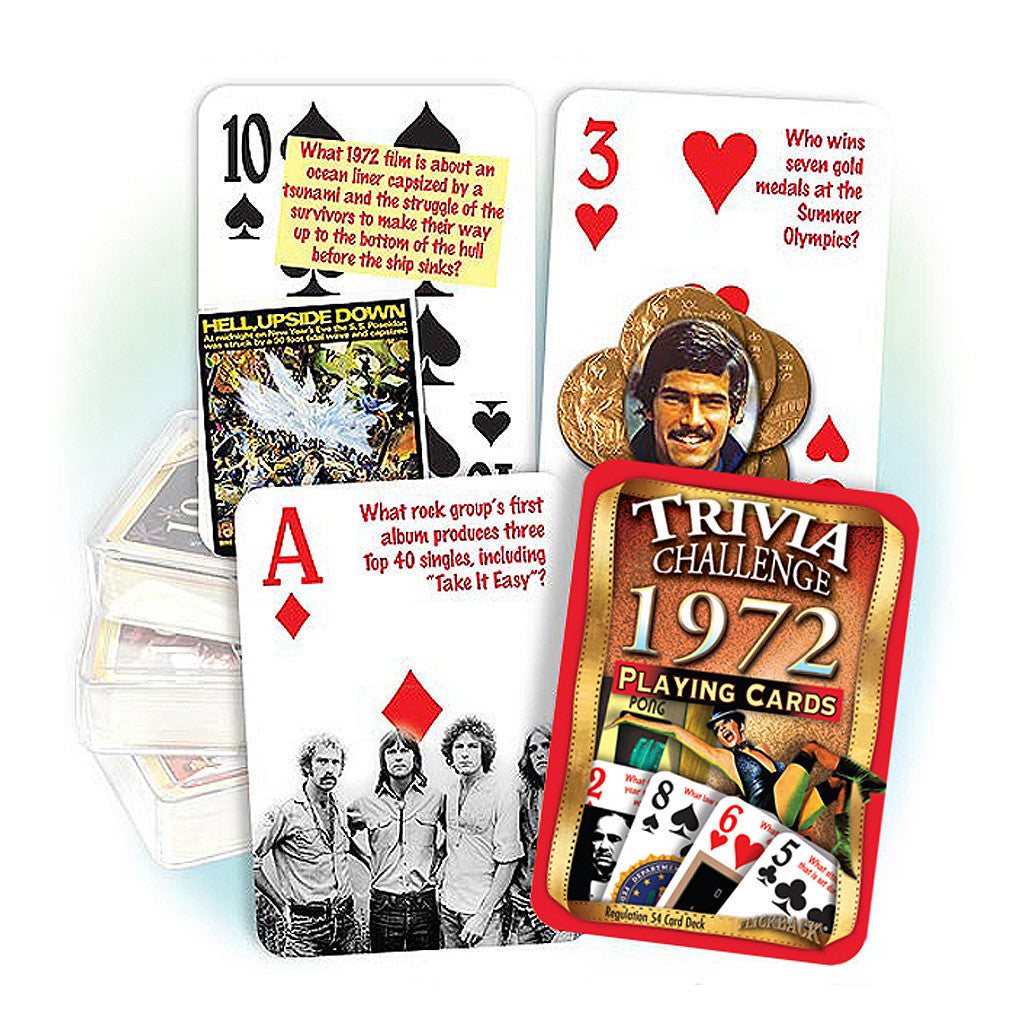 1972 Trivia Challenge Playing Cards: Birthday or Anniversary Gift