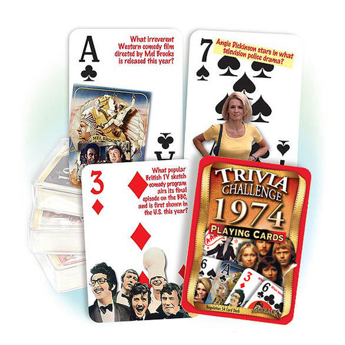 1974 Trivia Challenge Playing Cards: Birthday or Anniversary Gift