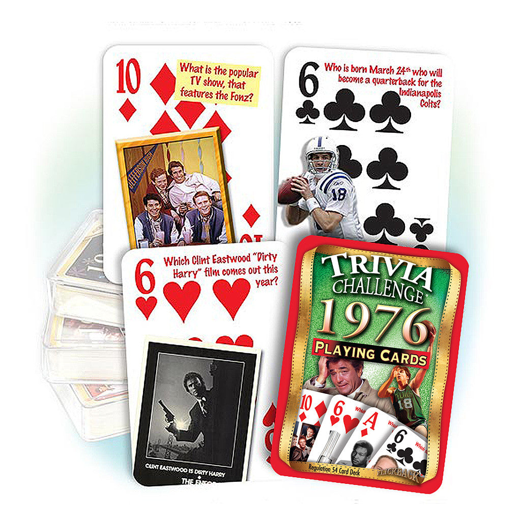 1976 Trivia Challenge Playing Cards: Great Birthday Gift or Anniversary Gift