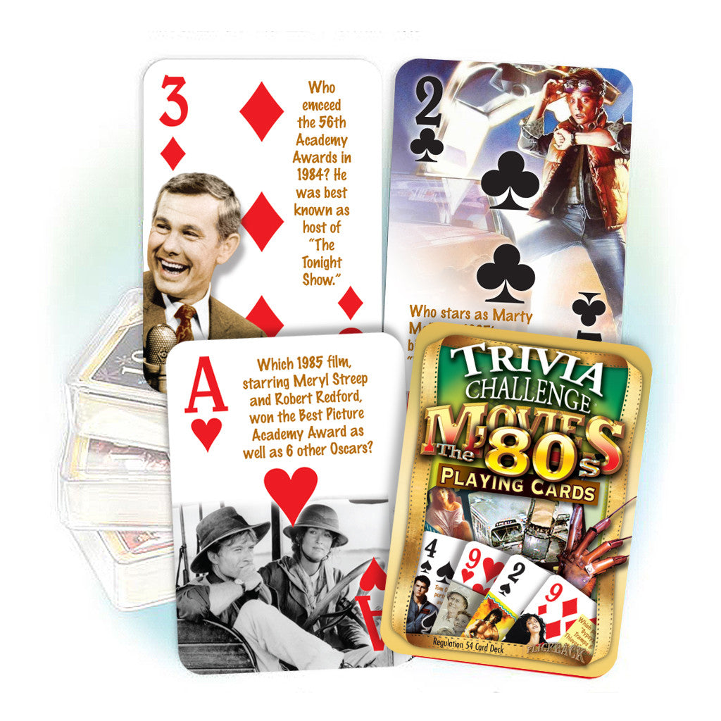 1980s Movies Trivia Challenge Playing Cards: 40th Birthday or Anniversary Gift