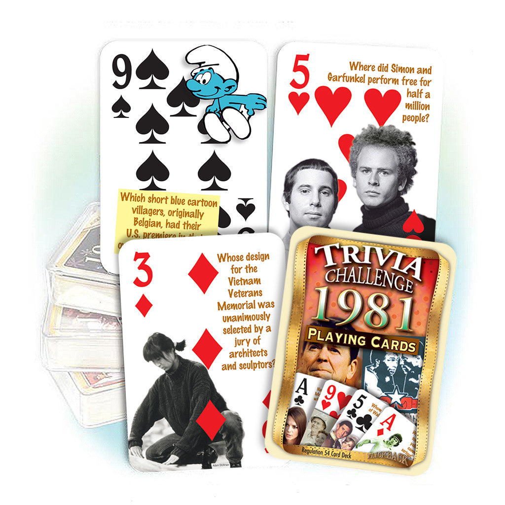 1981 Trivia Challenge Playing Cards: 40th Birthday or Anniversary Gift