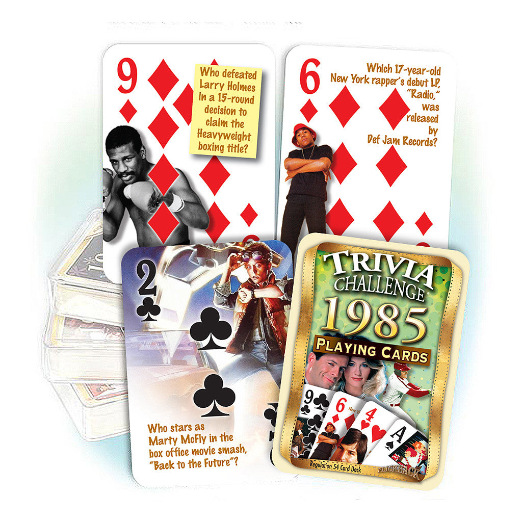 1985 Trivia Challenge Playing Cards: Birthday or Anniversary Gift