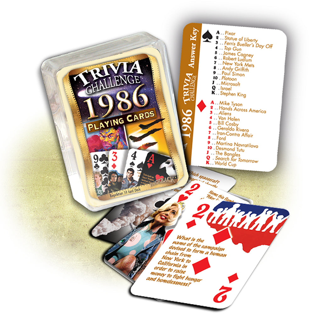 1986 Trivia Challenge Playing Cards: Great Birthday Gift or