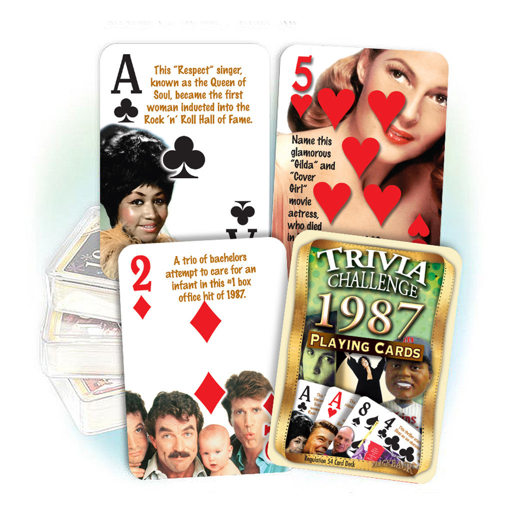 1987 Trivia Challenge Playing Cards: Great Birthday or Anniversary Gift