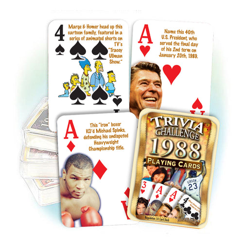 1988 Trivia Challenge Playing Cards: Birthday or Anniversary Gift