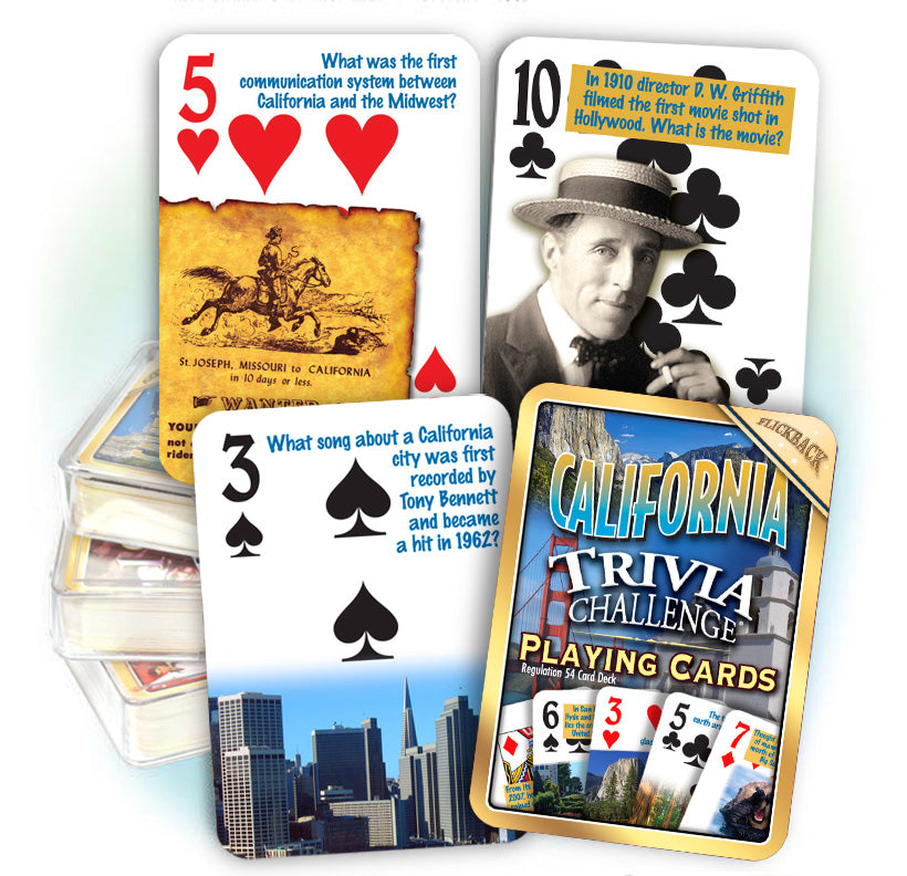 California Trivia Playing Cards: Great Birthday or Anniversary